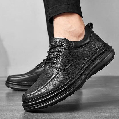 Handmade Genuine Leather Men's Slip-On Dress Shoes | Thick Sole Business Casual Loafers for Men