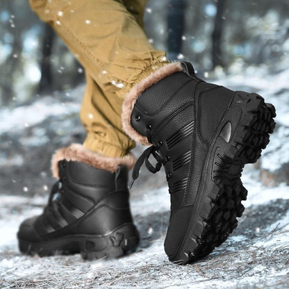 Men's Winter Boots Waterproof Snow Boots Insulated Warm High Top Thermal Shoes