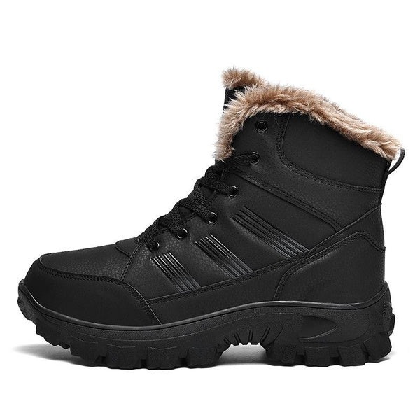 Men's Winter Boots Waterproof Snow Boots Insulated Warm High Top Thermal Shoes