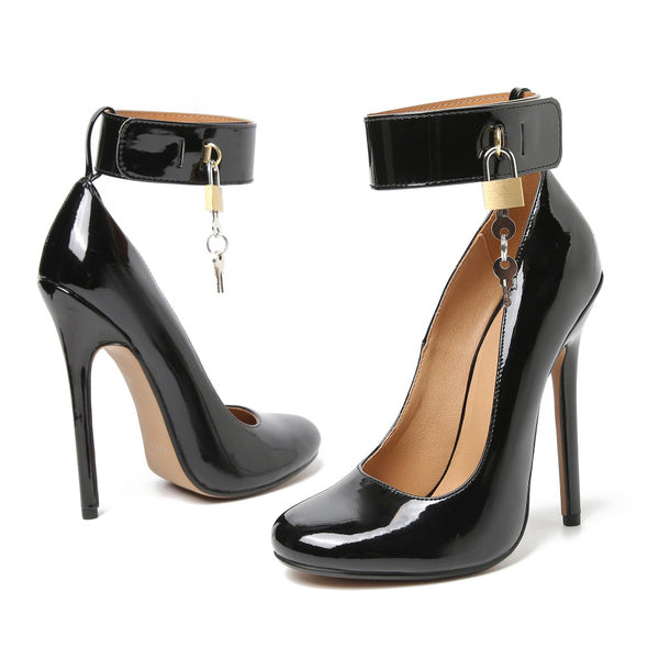 Ultra Slim Stiletto Heels with Ankle Lock | Extended Sizes | 14-15cm Extra Height