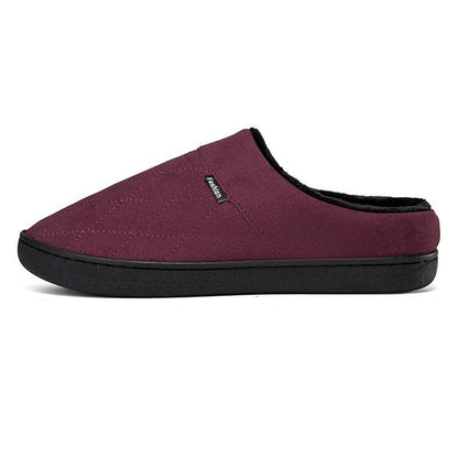 Men's Plush Slippers Indoor Warm House Shoes with Thick Sole Large Size Home Fuzzy Slides