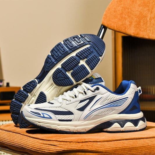 Stylish Silver Retro Dad Shoes for Men and Women, Lightweight Breathable Mesh Athletic Running Sneakers with Cushioned Comfort