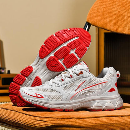 Stylish Silver Retro Dad Shoes for Men and Women, Lightweight Breathable Mesh Athletic Running Sneakers with Cushioned Comfort