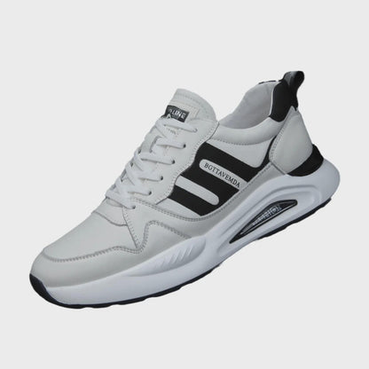 Men's Genuine Leather Sneakers | Full Grain Leather Casual Sports Shoes in White