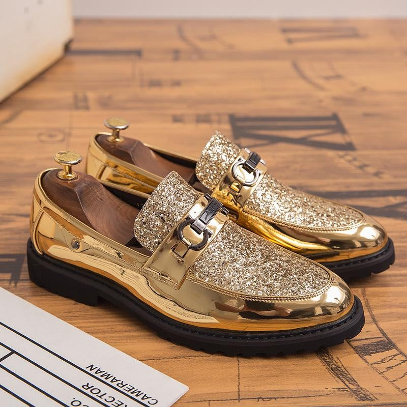 Men's Formal Shoes with Sparkling Sequins | Slip-On Business Dress Shoes for Big & Tall