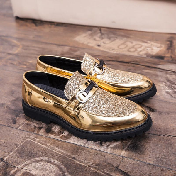 Men's Formal Shoes with Sparkling Sequins | Slip-On Business Dress Shoes for Big & Tall