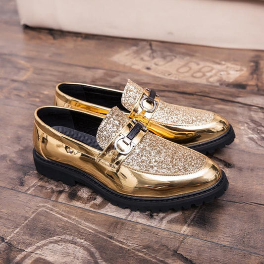 Men's Formal Shoes with Sparkling Sequins | Slip-On Business Dress Shoes for Big & Tall