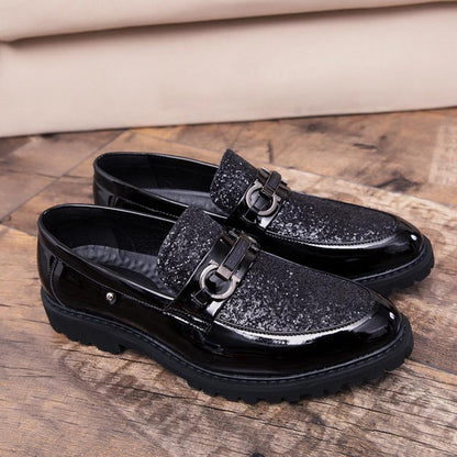 Men's Formal Shoes with Sparkling Sequins | Slip-On Business Dress Shoes for Big & Tall