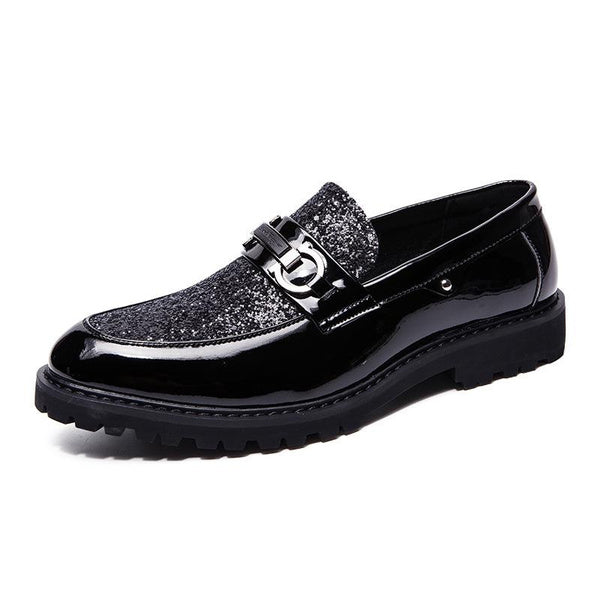 Men's Formal Shoes with Sparkling Sequins | Slip-On Business Dress Shoes for Big & Tall
