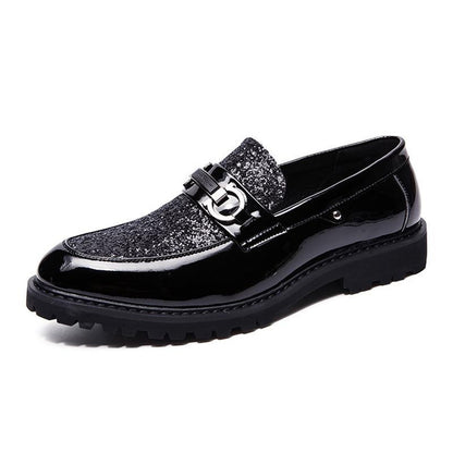 Men's Formal Shoes with Sparkling Sequins | Slip-On Business Dress Shoes for Big & Tall