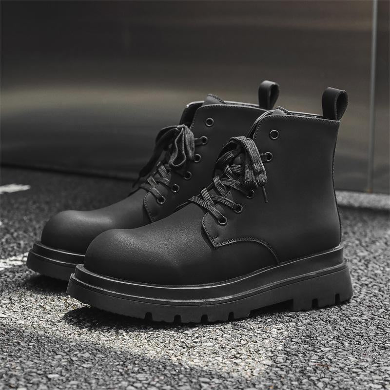 Gothic Combat Boots for Men | Chunky Sole Platform Ankle Boots Punk Style