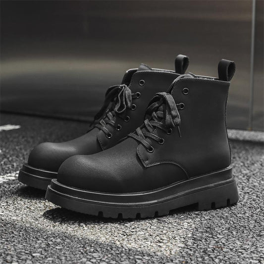 Gothic Combat Boots for Men | Chunky Sole Platform Ankle Boots Punk Style