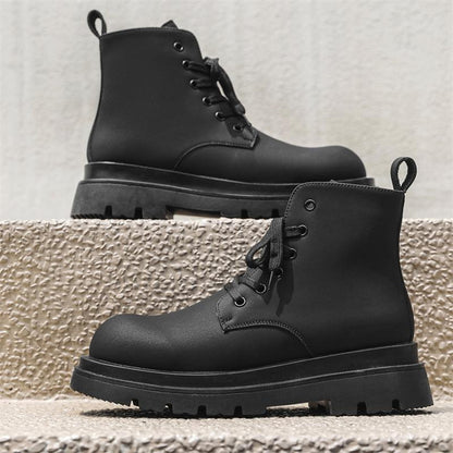 Gothic Combat Boots for Men | Chunky Sole Platform Ankle Boots Punk Style