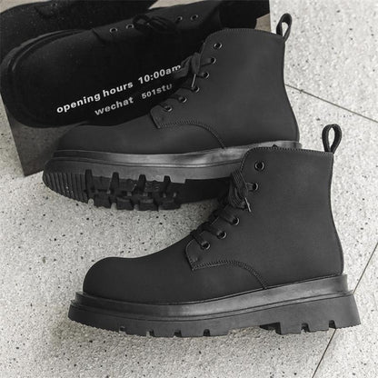 Gothic Combat Boots for Men | Chunky Sole Platform Ankle Boots Punk Style
