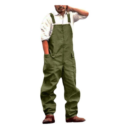 Vintage Men's Overalls Baggy Denim Bib Overalls Retro Workwear Jumpsuit