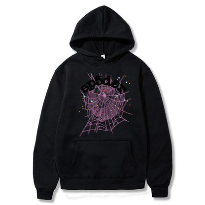 Gothic Spider Web Print Zip Up Hoodie | Trendy Oversized Pullover for Men & Women