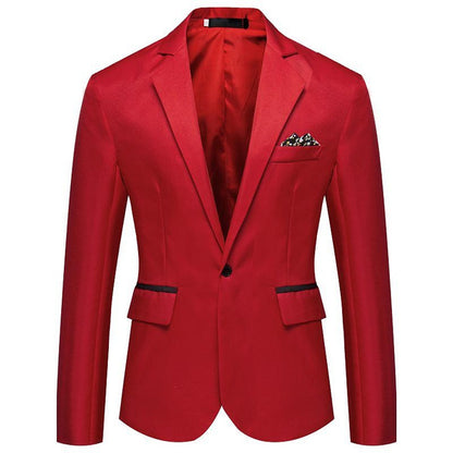 Men's Slim Fit Single Breasted Blazer | One Button Casual Suit Jacket for Modern Style