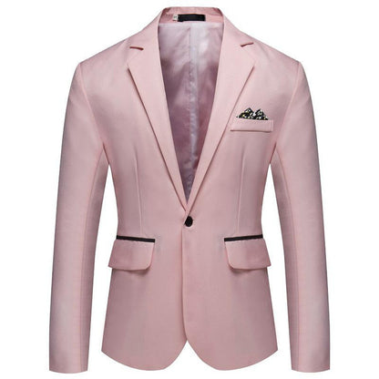 Men's Slim Fit Single Breasted Blazer | One Button Casual Suit Jacket for Modern Style