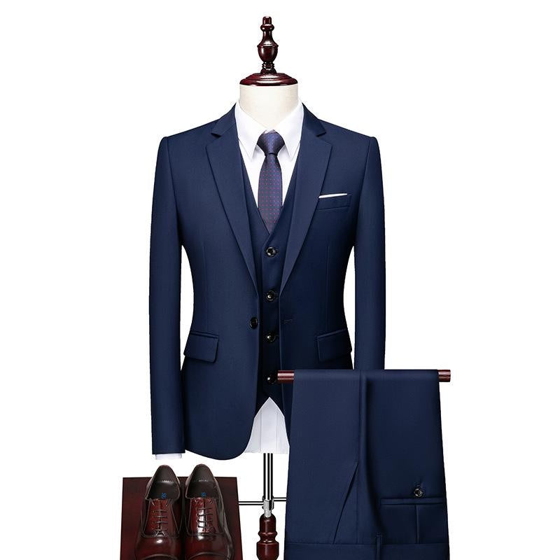 Men's 3-Piece Suit Set Business Formal Suits for Professional Office Wear