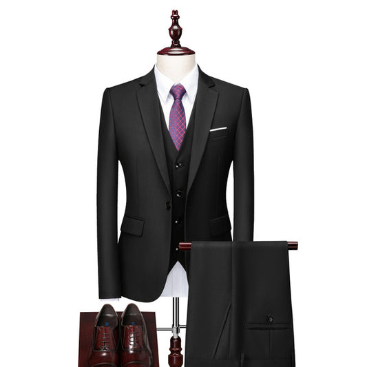 Men's 3-Piece Suit Set Business Formal Suits for Professional Office Wear