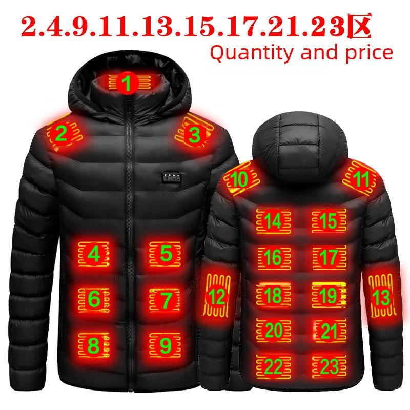 Smart Heated Jacket with USB Charging, 19-Zone Heating Tech for Men's All-Weather Warmth