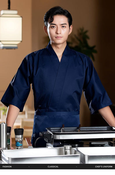 남성 및 여성용 일본 요리사 유니폼 스시 레스토랑 기모노 작업복
