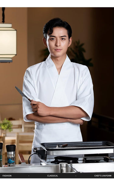 남성 및 여성용 일본 요리사 유니폼 스시 레스토랑 기모노 작업복