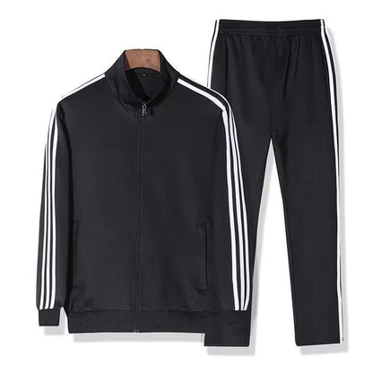 Men's 3-Stripe Tracksuit Set | Running Hoodie & Joggers | Sportswear Two-Piece