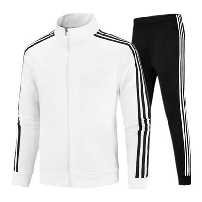 Men's 3-Stripe Tracksuit Set | Running Hoodie & Joggers | Sportswear Two-Piece
