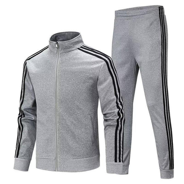 Men's 3-Stripe Tracksuit Set | Running Hoodie & Joggers | Sportswear Two-Piece