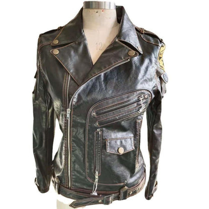 Vintage Leather Jacket for Men with Multiple Pockets – Stylish Retro Outerwear Coat