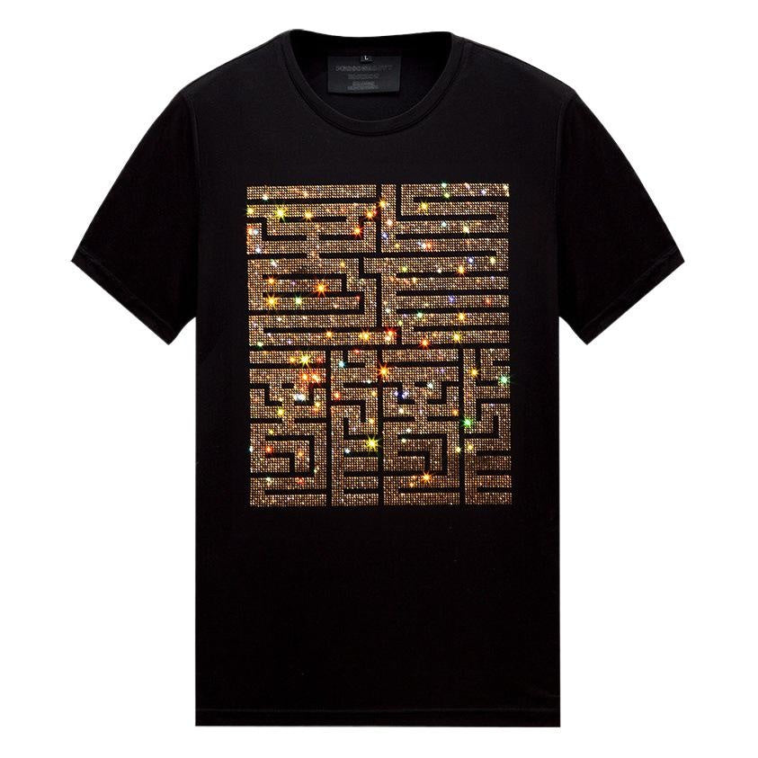 Dragon Graphic Slim Fit T-Shirt for Men, Soft Modal Cotton with Rhinestone Design, Summer Fashion Tee