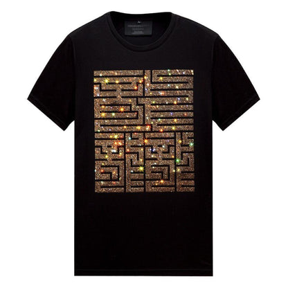 Dragon Graphic Slim Fit T-Shirt for Men, Soft Modal Cotton with Rhinestone Design, Summer Fashion Tee