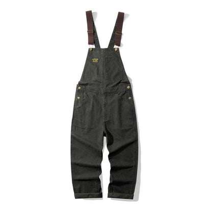 Vintage Railroad Stripe Overalls Denim Jumpsuit for Men Workwear