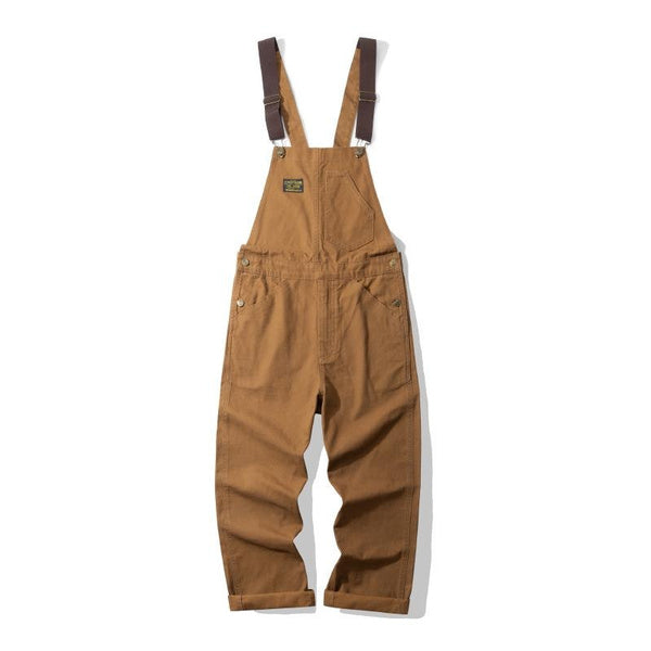 Vintage Railroad Stripe Overalls Denim Jumpsuit for Men Workwear