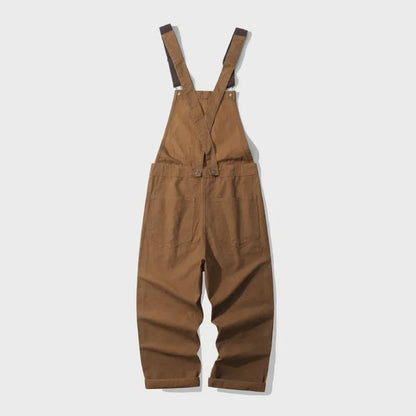 Vintage Railroad Stripe Overalls Denim Jumpsuit for Men Workwear