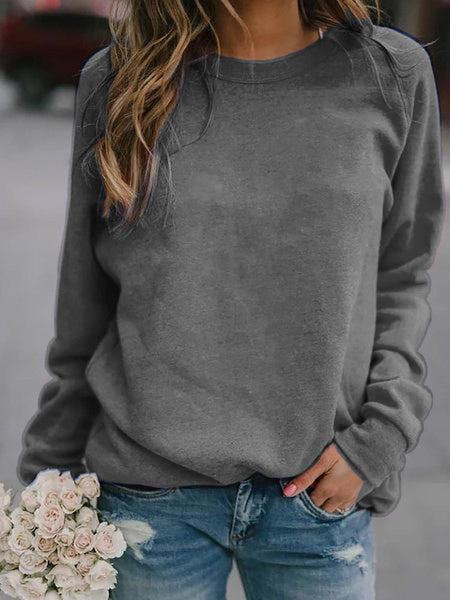 Women's Long Sleeve Round Neck T-Shirt Top for Autumn Winter Fashion Casual Basic Tee