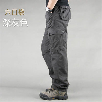 Multi-Pocket Cargo Pants for Men | Outdoor Tactical Work Trousers with Functional Design
