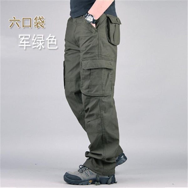 Multi-Pocket Cargo Pants for Men | Outdoor Tactical Work Trousers with Functional Design