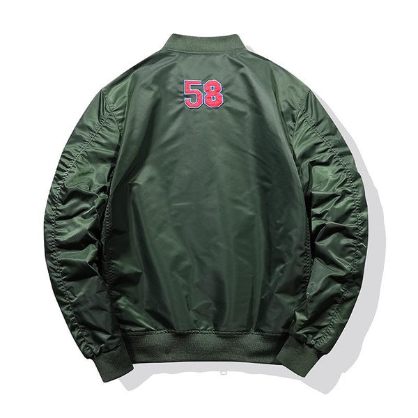 Men's Flight Jacket Baseball Bomber Coat Oversized Fit Casual Outerwear