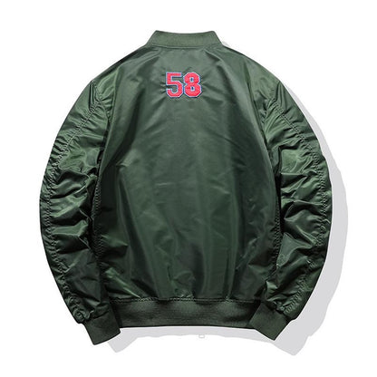 Men's Flight Jacket Baseball Bomber Coat Oversized Fit Casual Outerwear