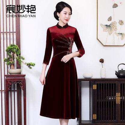 Velvet Maxi Dress for Women: Elegant Mother of the Bride & Formal Evening Gown