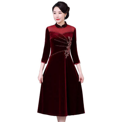 Velvet Maxi Dress for Women: Elegant Mother of the Bride & Formal Evening Gown