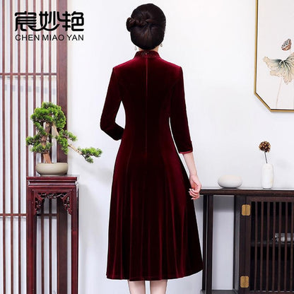 Velvet Maxi Dress for Women: Elegant Mother of the Bride & Formal Evening Gown