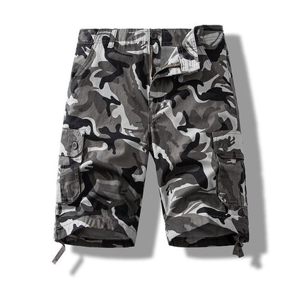 Men's Camouflage Cargo Shorts Summer Cotton Casual Loose Fit 5-Pocket Outdoor Shorts