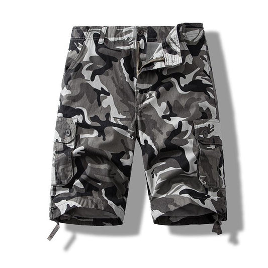 Men's Camouflage Cargo Shorts Summer Cotton Casual Loose Fit 5-Pocket Outdoor Shorts