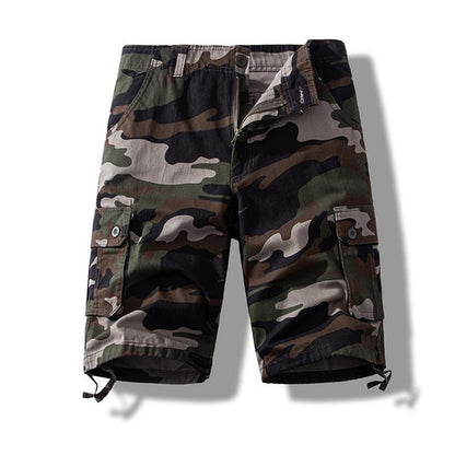 Men's Camouflage Cargo Shorts Summer Cotton Casual Loose Fit 5-Pocket Outdoor Shorts