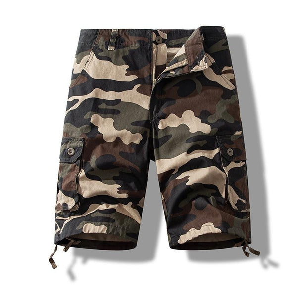 Men's Camouflage Cargo Shorts Summer Cotton Casual Loose Fit 5-Pocket Outdoor Shorts