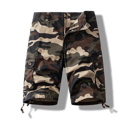 Men's Camouflage Cargo Shorts Summer Cotton Casual Loose Fit 5-Pocket Outdoor Shorts