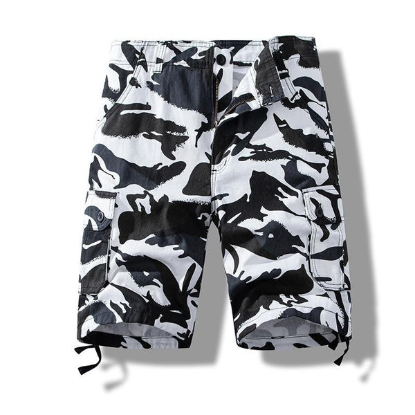 Men's Camouflage Cargo Shorts Summer Cotton Casual Loose Fit 5-Pocket Outdoor Shorts